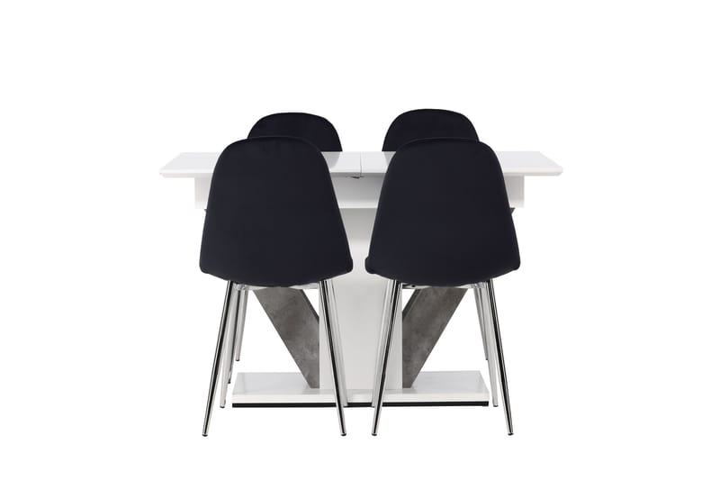 Disa Matgrupp 120 cm Rektangulär med 4 Polar stolar, Svart