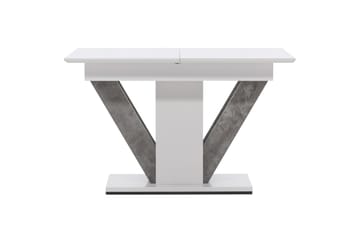 Disa Utdragbart Rektangulärt Matbord 120–160 cm med Betongutseende - Vit - Möbler - Bord & matgrupp - Matbord & köksbord