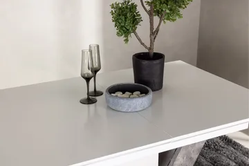 Disa Utdragbart Rektangulärt Matbord 120–160 cm med Betongutseende - Vit - Möbler - Bord & matgrupp - Matbord & köksbord