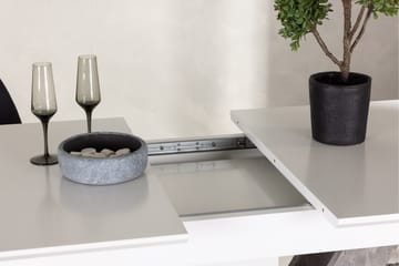 Disa Utdragbart Rektangulärt Matbord 120–160 cm med Betongutseende - Vit - Möbler - Bord & matgrupp - Matbord & köksbord