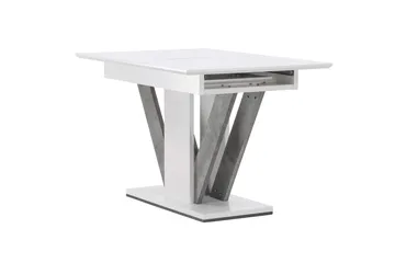 Disa Utdragbart Rektangulärt Matbord 120–160 cm med Betongutseende - Vit - Möbler - Bord & matgrupp - Matbord & köksbord
