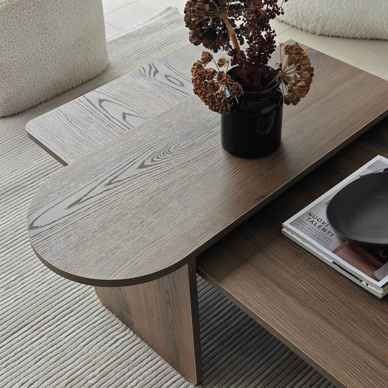 Djarhint Soffbordsset 82 cm - Brons och valnöt - Möbler - Bord & matgrupp - Soffbord