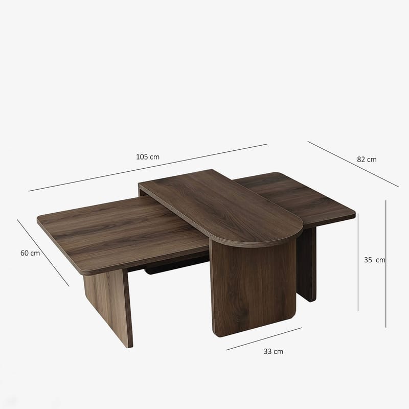 Djarhint Soffbordsset 82 cm - Brons och valnöt - Möbler - Bord & matgrupp - Soffbord