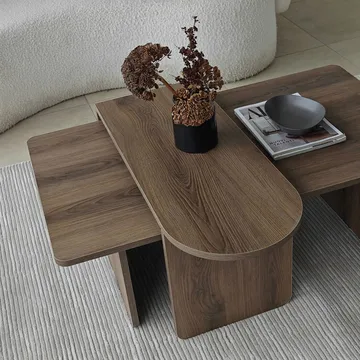 Djarhint Soffbordsset 82 cm - Brons och valnöt - Möbler - Bord & matgrupp - Soffbord