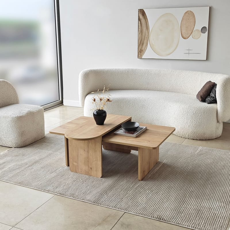 Djarhint Soffbordsset 82 cm - Bronze och Sapphire Oak - Möbler - Bord & matgrupp - Soffbord