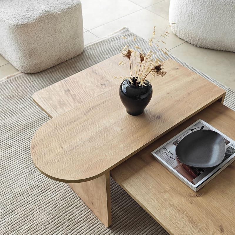 Djarhint Soffbordsset 82 cm - Bronze och Sapphire Oak - Möbler - Bord & matgrupp - Soffbord