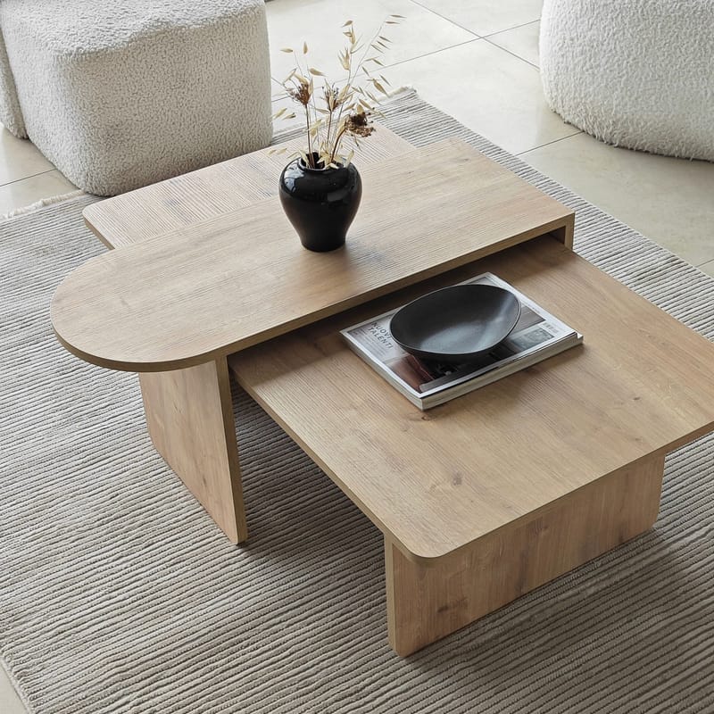 Djarhint Soffbordsset 82 cm - Bronze/Sapphire Oak - Möbler - Bord & matgrupp - Soffbord