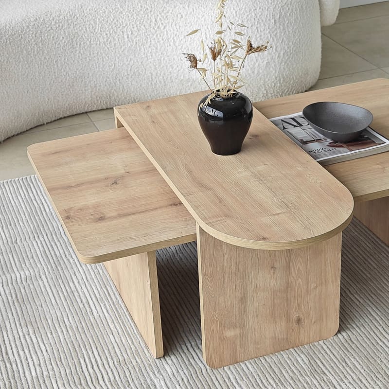 Djarhint Soffbordsset 82 cm - Bronze/Sapphire Oak - Möbler - Bord & matgrupp - Soffbord