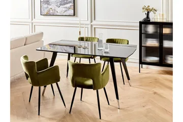 Dolbeau Matbord 90x160 cm - Svart/Silver - Möbler - Bord & matgrupp - Matbord & köksbord