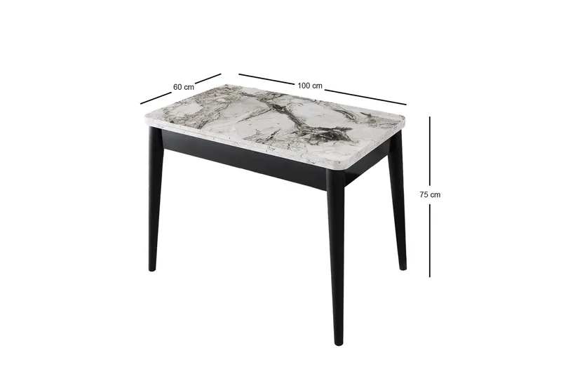Dolcer Matbord 100 cm Rektangulär - Vit marmor - Möbler - Bord & matgrupp - Matbord & köksbord