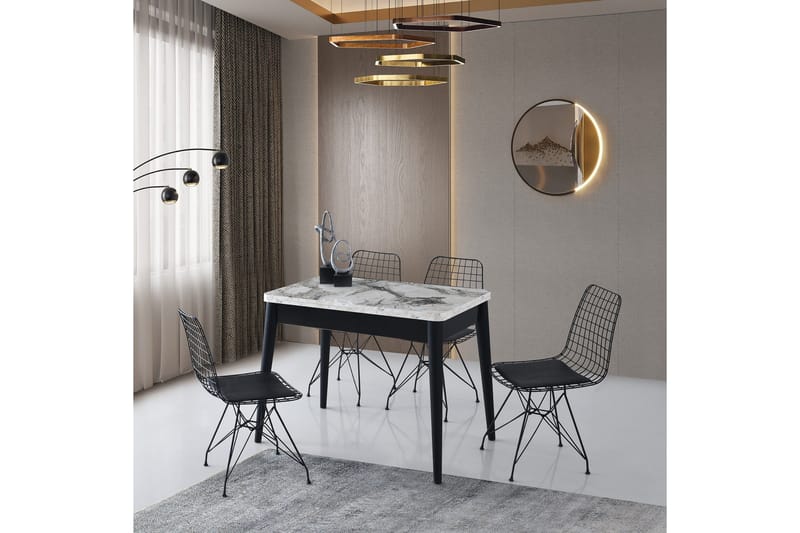 Dolcer Matbord 100 cm Rektangulär - Vit marmor - Möbler - Bord & matgrupp - Matbord & köksbord