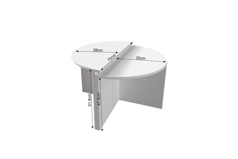 Dolcer Soffbord 70 cm - Vit - Möbler - Bord & matgrupp - Soffbord
