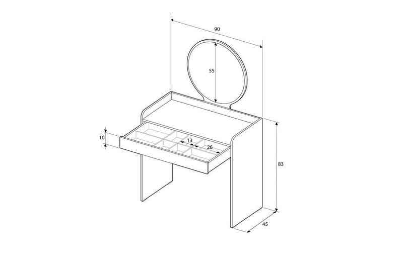 Dralen Sminkbord 90 cm - Multifärgad - Möbler - Bord & matgrupp - Sminkbord & toalettbord