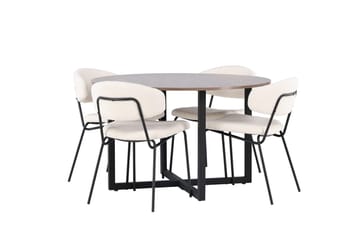 Durango Matbord 120 cm Rund med 4 Chico Matstol - Möbler - Bord & matgrupp - Matgrupp