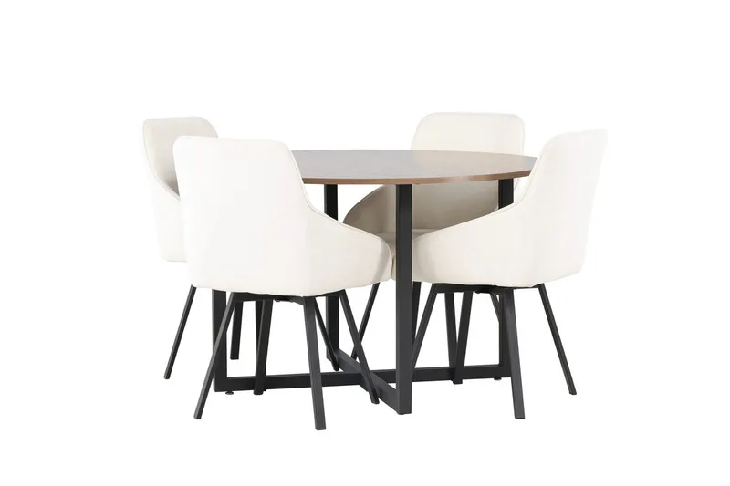 Durango Matbord 120 cm Rund med 4 Rosie Matstol - Möbler - Bord & matgrupp - Matgrupp