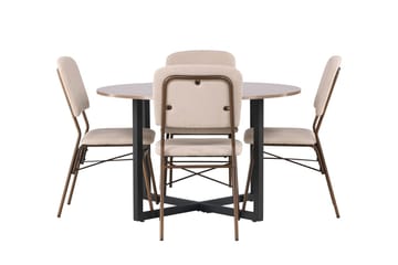 Durango Matbord 120 cm Rund med 4 Seda Matstol - Möbler - Bord & matgrupp - Matgrupp