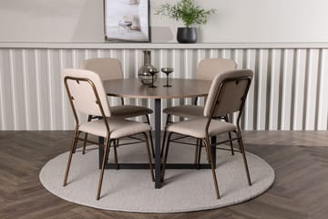 Durango Matbord 120 cm Rund med 4 Seda Matstol - Möbler - Bord & matgrupp - Matgrupp