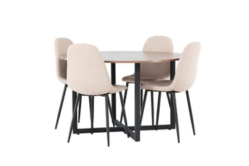 Durango Matbord 120 cm Rund med 4 Polar Matstol - Möbler - Bord & matgrupp - Matgrupp