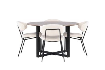 Durango Matgrupp 120 cm Rund med 4 Chico Stolar - Valnöt - Möbler - Bord & matgrupp - Matgrupp
