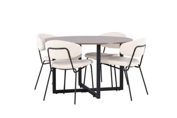 Durango Matgrupp 120 cm Rund med 4 Chico Stolar - Valnöt - Möbler - Bord & matgrupp - Matgrupp