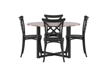 Durango Matgrupp 120 cm Rund med 4 Crosett Stolar - Valnöt - Möbler - Bord & matgrupp - Matgrupp