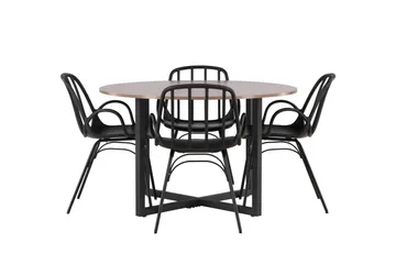 Durango Matgrupp 120 cm Rund med 4 Dyrön Stolar - Valnöt - Möbler - Bord & matgrupp - Matgrupp