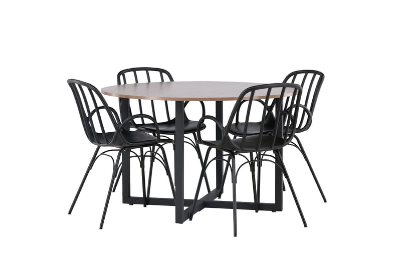 Durango Matgrupp 120 cm Rund med 4 Dyrön Stolar - Valnöt - Möbler - Bord & matgrupp - Matgrupp