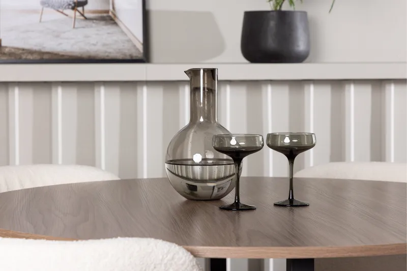 Durango Matgrupp 120 cm Rund med 4 Edina Stolar - Valnöt - Möbler - Bord & matgrupp - Matgrupp