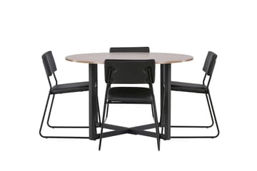 Durango Matgrupp 120 cm Rund med 4 Kenth Stolar - Valnöt - Möbler - Bord & matgrupp - Matgrupp