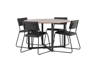 Durango Matgrupp 120 cm Rund med 4 Kenth Stolar - Valnöt - Möbler - Bord & matgrupp - Matgrupp