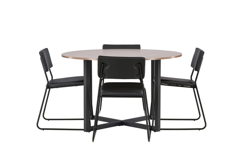 Durango Matgrupp 120 cm Rund med 4 Kenth Stolar - Valnöt - Möbler - Bord & matgrupp - Matgrupp