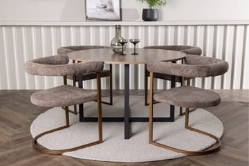 Durango Matgrupp 120 cm Rund med 4 Morning Stolar - Valnöt - Möbler - Bord & matgrupp - Matgrupp