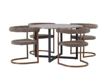 Durango Matgrupp 120 cm Rund med 4 Morning Stolar - Valnöt - Möbler - Bord & matgrupp - Matgrupp