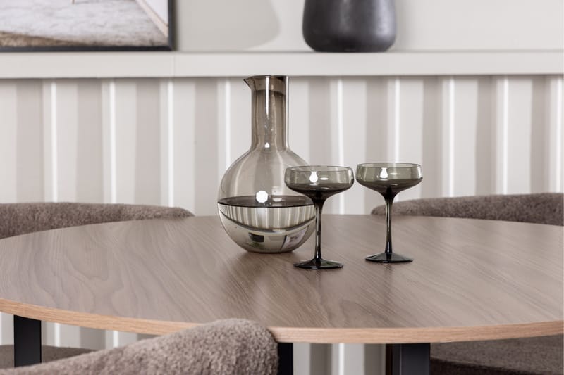 Durango Matgrupp 120 cm Rund med 4 Morning Stolar - Valnöt - Möbler - Bord & matgrupp - Matgrupp