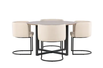 Durango Matgrupp 120 cm Rund med 4 Simrishamn Stolar - Valnöt - Möbler - Bord & matgrupp - Matgrupp