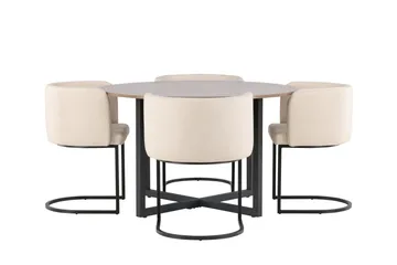 Durango Matgrupp 120 cm Rund med 4 Simrishamn Stolar - Valnöt - Möbler - Bord & matgrupp - Matgrupp