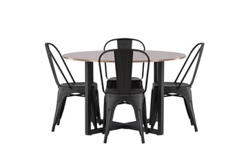 Durango Matgrupp 120 cm Rund med 4 Tempe Stolar - Valnöt - Möbler - Bord & matgrupp - Matgrupp