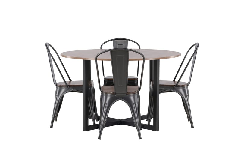 Durango Matgrupp 120 cm Rund med 4 Tempe Stolar - Valnöt - Möbler - Bord & matgrupp - Matgrupp