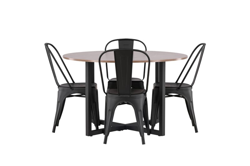 Durango Matgrupp 120 cm Rund med 4 Tempe Stolar, Valnöt