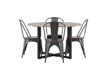 Durango Matgrupp 120 cm Rund med 4 Tempe Stolar - Valnöt - Möbler - Bord & matgrupp - Matgrupp