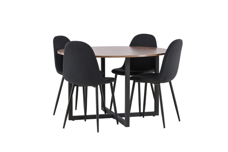 Durango Matgrupp 120 cm Rund med 4 Polar Stolar - Valn öt - Möbler - Bord & matgrupp - Matgrupp