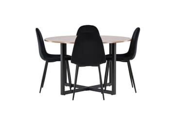 Durango Matgrupp 120 cm Rund med 4 Polar Stolar - Valnöt - Möbler - Bord & matgrupp - Matgrupp