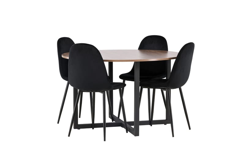 Durango Matgrupp 120 cm Rund med 4 Polar Stolar - Valn öt - Möbler - Bord & matgrupp - Matgrupp