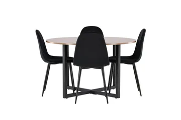 Durango Matgrupp 120 cm Rund med 4 Polar Stolar - Valnöt - Möbler - Bord & matgrupp - Matgrupp