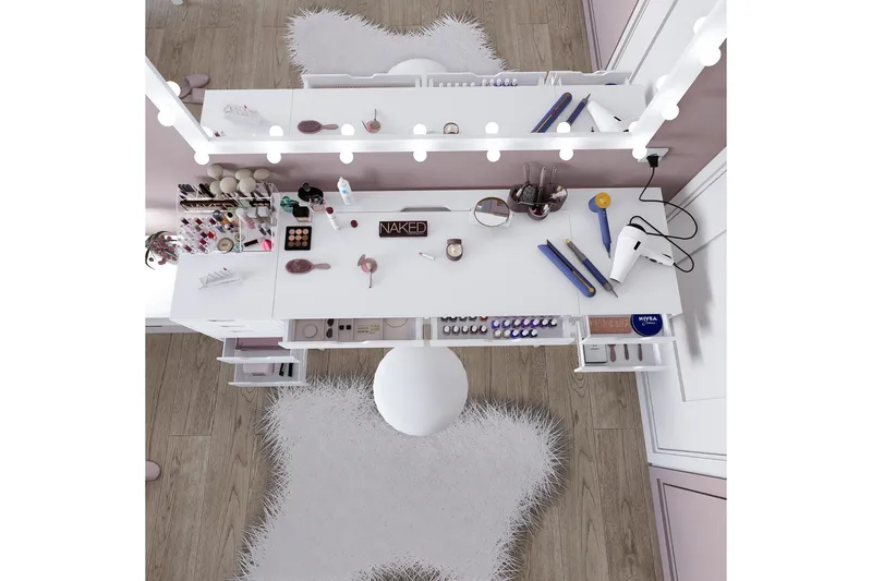 Durusu Sminkbord 200 cm - Mattvit - Möbler - Bord & matgrupp - Sminkbord & toalettbord