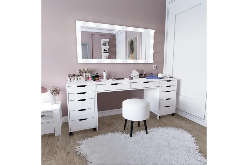 Durusu Sminkbord 200 cm - Mattvit - Möbler - Bord & matgrupp - Sminkbord & toalettbord