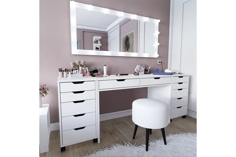 Durusu Sminkbord 200 cm - Mattvit - Möbler - Bord & matgrupp - Sminkbord & toalettbord