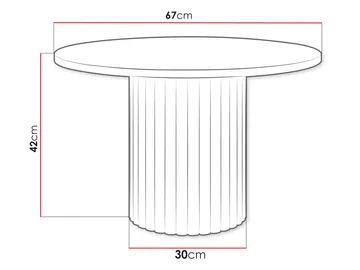 Durvan Runt Soffbord med Ribbad Pelare 67 cm i Trä - Vit - Möbler - Bord & matgrupp - Soffbord