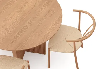 Edda Matgrupp runt 110 cm Ek med 4 Elysia Matstolar - Ek - Möbler - Bord & matgrupp - Matgrupp
