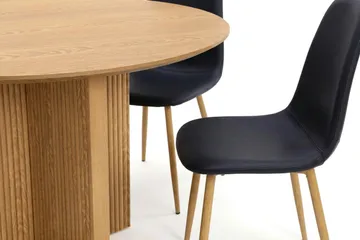 Edda Matgrupp runt 110 cm Ek med 4 Nibe Matstolar - Ek - Möbler - Bord & matgrupp - Matgrupp